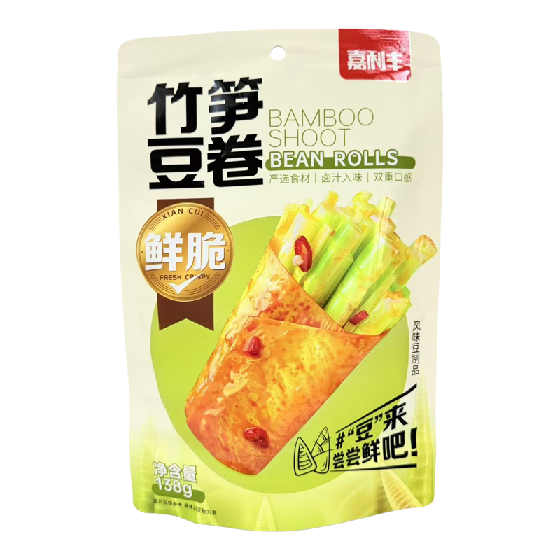 嘉利丰嘉益金针杏鲍菇竹笋海带豆皮干卷即食下饭风味解馋零食小吃
