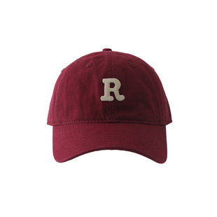 R字母黑色鸭舌帽女夏季软顶帽子百搭运动显脸小棒球帽防晒遮阳帽