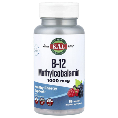KAL,B-12 Methylcobalamin, Acai Berry, 5,000 mcg, 60 Lozenges