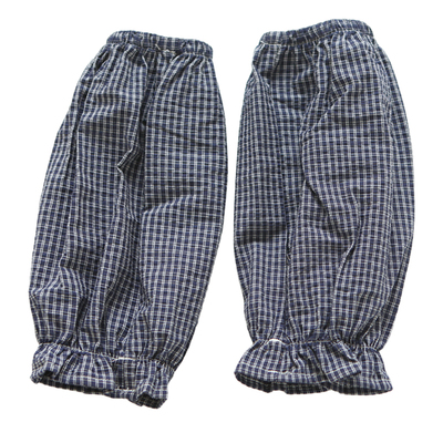 复古休闲风格纹纯棉泡泡袖套