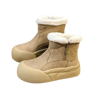 回力短筒厚底雪地靴女款2026新款冬加绒保暖二棉鞋百搭爆款短靴子