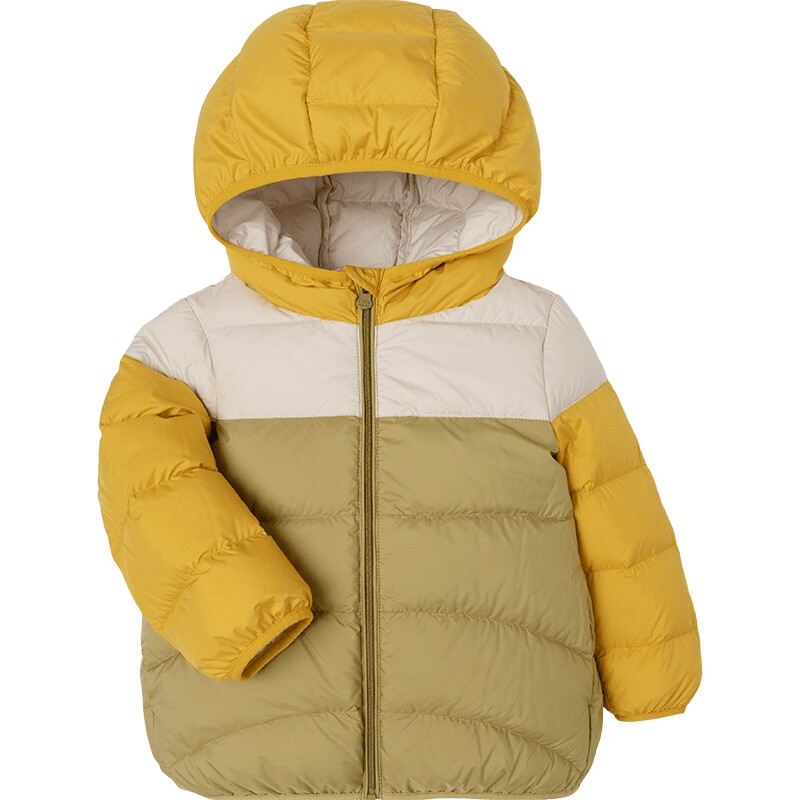 迷你巴拉巴拉男童女童鹅绒羽绒服2022冬宝宝三防连帽拼接羽绒外套