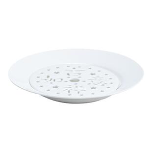 饺子盘水饺沥水盘子带醋碟陶瓷家用2025新款沥油盘分格盘骨瓷漏盘