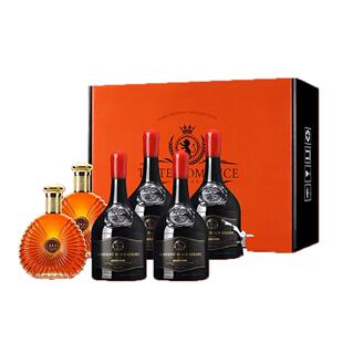 买一送一法国进口14度蜡封红酒赤霞珠干红葡萄酒XO白兰地组合整箱