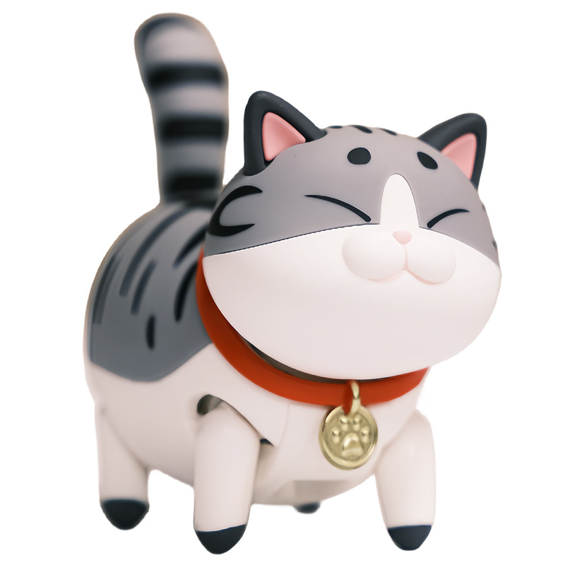 可爱的肥猫猫潮玩盲盒 电动散步胖猫 橘猫暹罗猫黑猫白猫大橘摆件