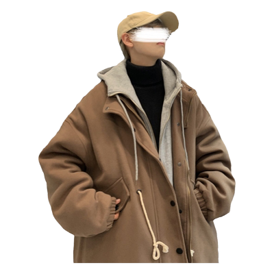 冬季加厚毛呢外套男潮