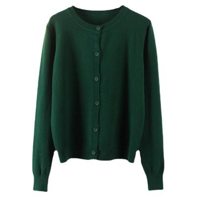 针织毛衣外套女纽扣打底衫