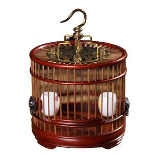 红酸枝蝈蝈笼子大号微凹黄檀宠物笼中式摆件螟虫笼子蚂蚱饲养笼箱