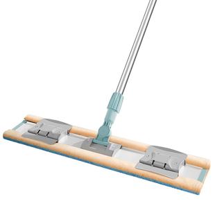 美丽雅夹布拖把平板家用一拖净干湿两用拖布替换头木地板吸水地拖