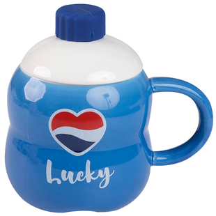 水杯男童陶瓷杯男孩儿童家用可乐马克杯男生款带盖喝水的搪瓷杯子