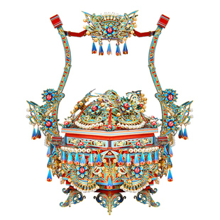 【旗舰店】拼酷十里红妆点翠提篮3D立体拼图金属拼装模型结婚礼物