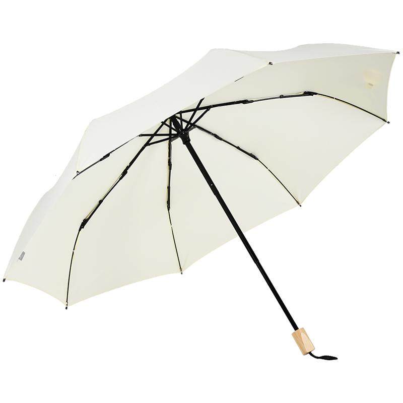 PRAIN木柄雨伞日系文艺雨伞女折叠抗风伞简约ins两用晴雨伞超轻便