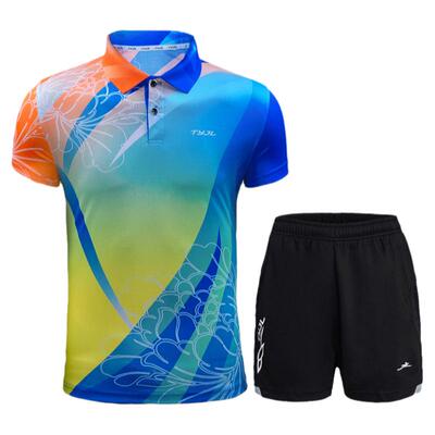 情侣速干t恤翻领透气运动套装