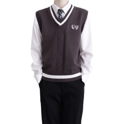 jk羽高原创风背心间色男女款毛衣