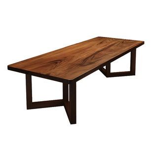 宋代美学南美胡桃木茶桌书桌一体两用书房客厅家用工作台办公桌