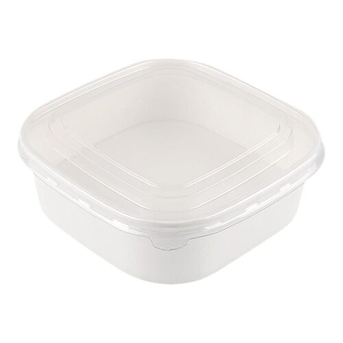 一次性餐盒白色牛皮纸正方形食品级加厚带盖外卖果切盒水果打包盒