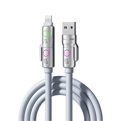品胜240w四合一数据线二拖二快速充电线适用苹果14iPhone17/15华为usb手机typec口转lighting通用ipad车载