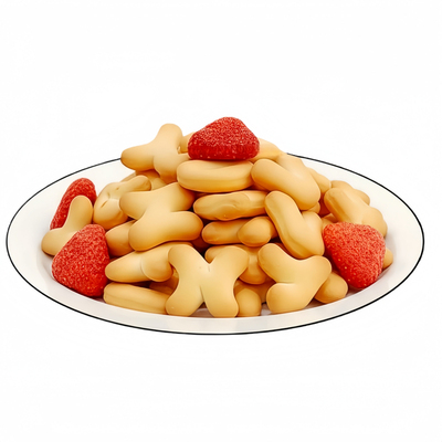 书生百味冻干草莓饼干160g盒装