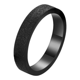 磨砂单身戒指男无名指暗黑小众个性黑色钛钢百搭基础款食指男戒潮