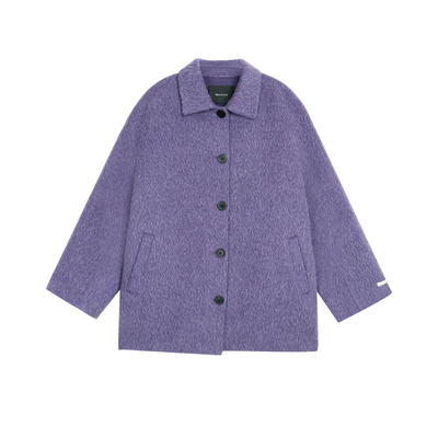 Maven Lin【现货7折】苏力羊驼毛双面呢外套女翻领羊毛呢子大衣