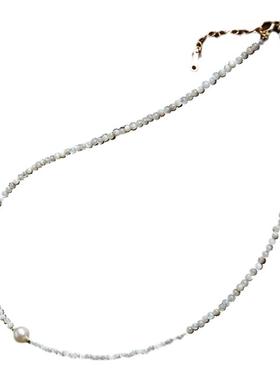 天然珍珠14K包金锁骨项链