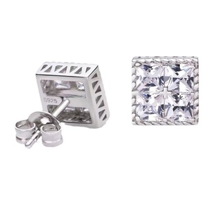 S925 silver Zircon Earrings 纯银钻石耳钉男女嘻哈 hiphop 锆石