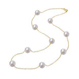 珍珠皇后 淡水珍珠满天星项链18k金锁骨链正圆
