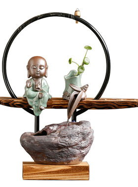 招财喷泉客厅玄关禅意开业风水轮