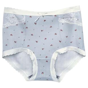 彩田花仙子内裤女15818高腰蕾丝边25335碎花再生纤维棉质包臀提花