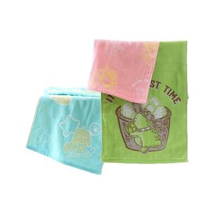 3条金号毛巾牛油果熊纯棉多层纱布宝宝童巾卡通洗脸洗手开学礼物