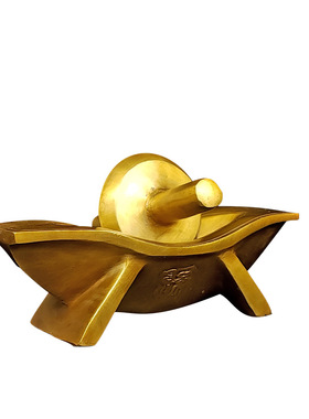 黄铜中药碾子药碾槽中医药店摆件粉碎机手动老式研磨器龙头药撵槽