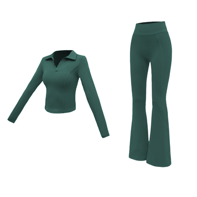 瑜伽服套装女外穿带胸垫运动长袖