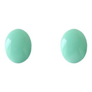 薄荷绿椭圆形耳环女士新款小清新气质百搭耳钉小众独特高级感耳饰