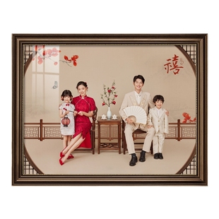 全家福相框36寸照片ps精修照片放大挂墙定制装饰画洗照片做成相框