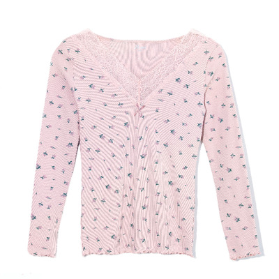 顶呱呱美体蕾丝毛衫女士保暖内衣