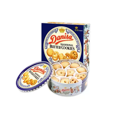 Danisa皇冠丹麦曲奇饼干进口黄油曲奇酥脆休闲零食追剧工作下午茶