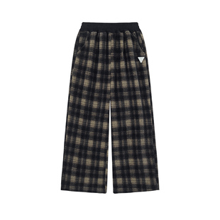 贝贝王国儿童格子裤女童男童秋冬加绒加厚保暖休闲长裤洋气百搭