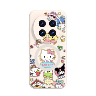 helloKitty猫适用华为荣耀magic8pro手机壳磁吸新款magic8液态硅胶majic7魔术6保护套5全包honor系列高级外壳