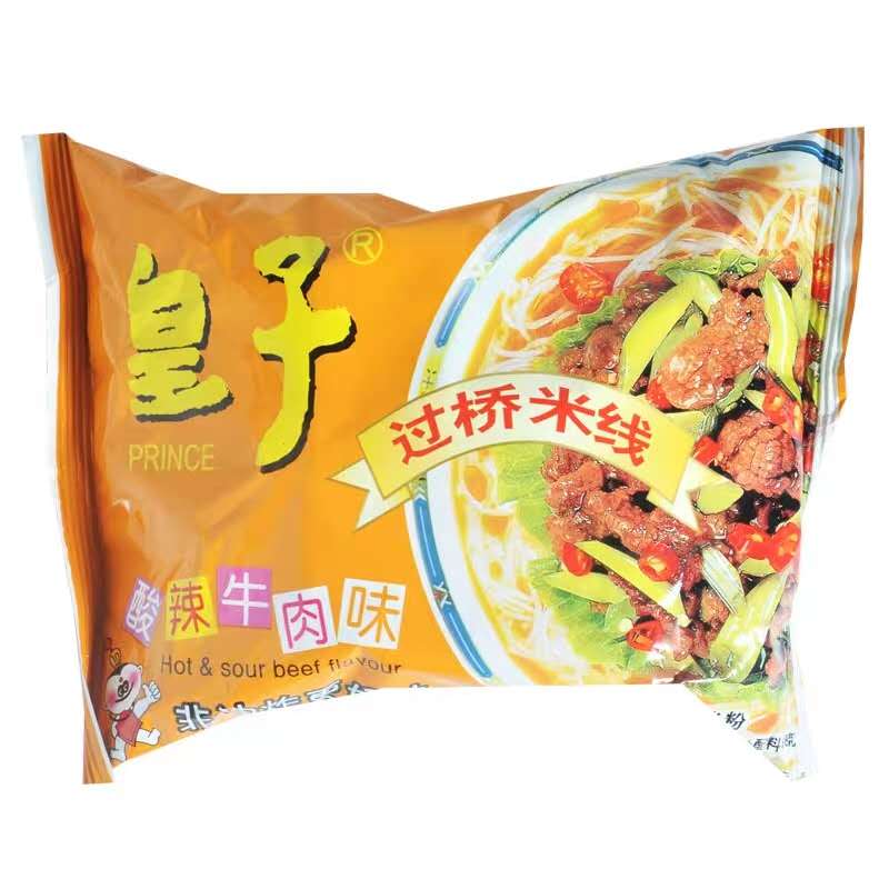 皇子酸辣牛肉味过桥米线5连包促销家庭装非油炸美味方便粉丝米粉