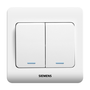 西门子开关插座面板远景雅白开关双开二开单控带荧光官方正品