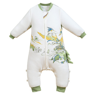 纽贝乐儿童睡袋婴儿秋冬款分腿防踢被神器天竹棉保暖宝宝连体睡衣