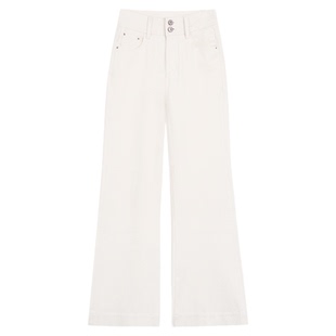 MULVAN 克罗假日 四面弹微喇牛仔裤女夏季休闲直筒显腿长喇叭裤