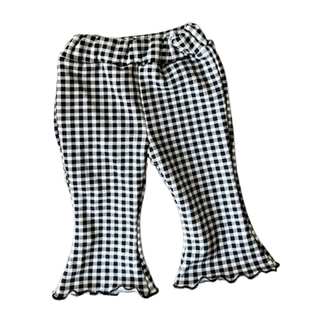 现货韩国婴幼童装女宝宝公主加绒裤子可爱百搭木耳边喇叭裤AOSTA