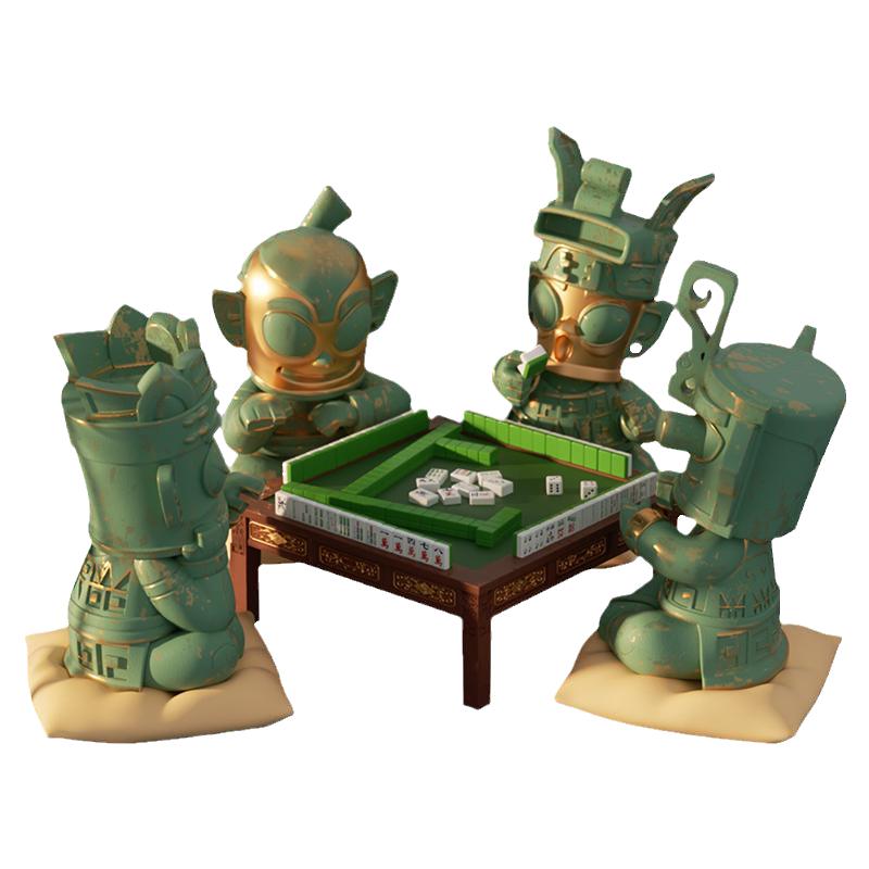三星堆博物馆川蜀小堆麻将版文创桌面摆件创意生日礼物送男生礼盒