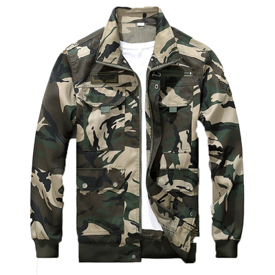 春秋涤纶立领拉链套装工作服