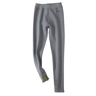 秋冬季加绒加厚棉质芦荟兔绒润肤不掉裆起球女士外穿一体打底裤子