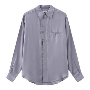 谢欣同款原创DANCE系列Soft铜氨丝凉感垂坠衬衫裤子竹青沼泽椰棕