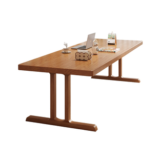 实木书桌去客厅化一体桌大板桌家用阅读学习办公桌长条桌子工作台