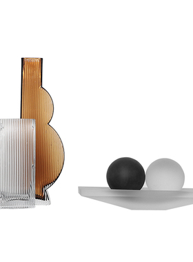 现代轻奢磨砂球水晶收纳托盘