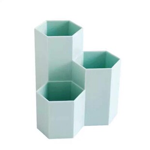 笔筒ins六棱柱组合桌面收纳化妆刷桶美甲工具砂条多功能六边形盒